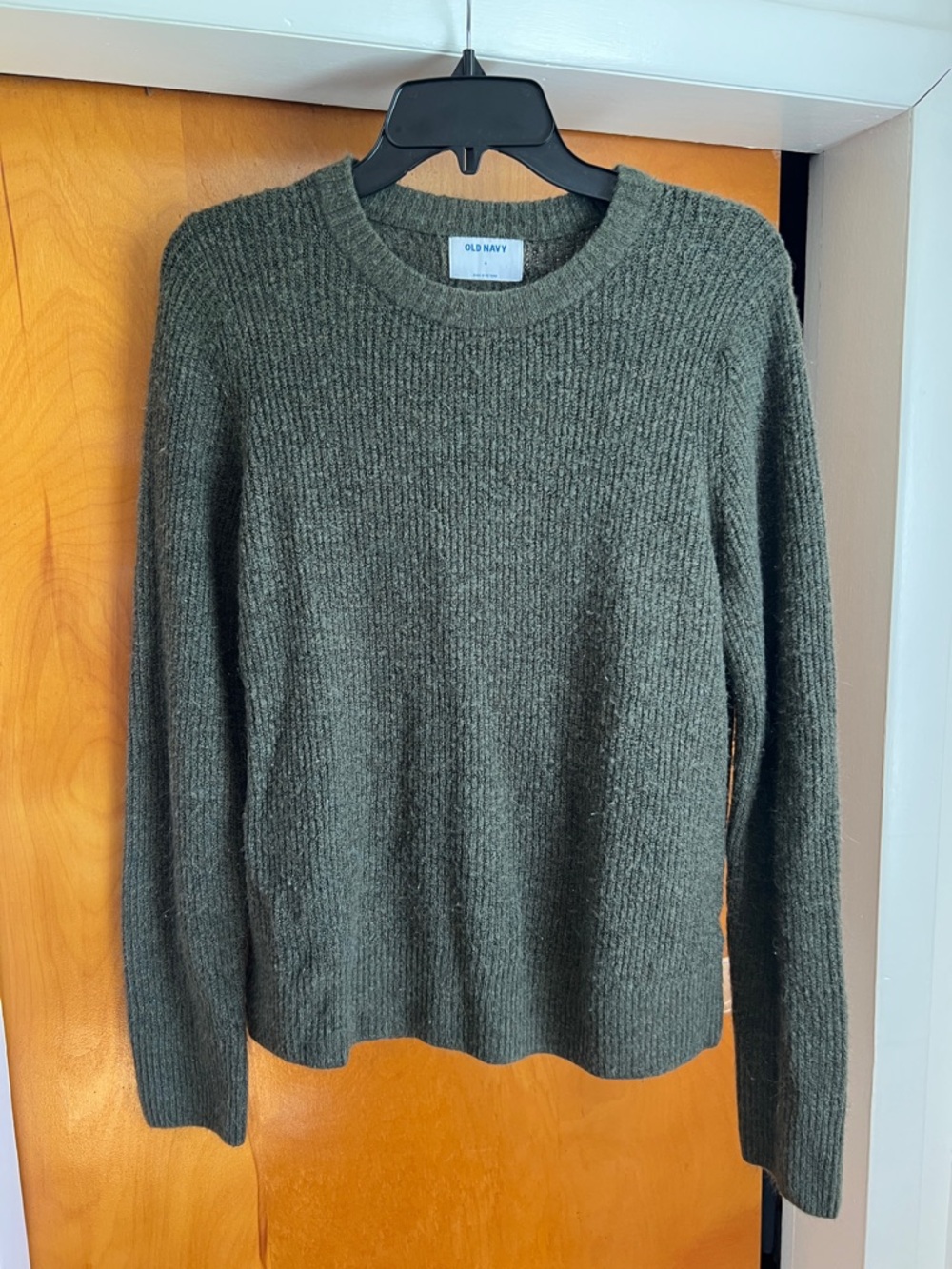 Old Navy Dark Olive Ribbed Crewneck Sweater
